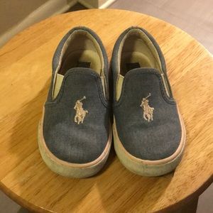 Denim Polo Slip on Toddler Girl Shoes- Size 7-Used